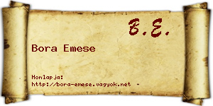 Bora Emese névjegykártya